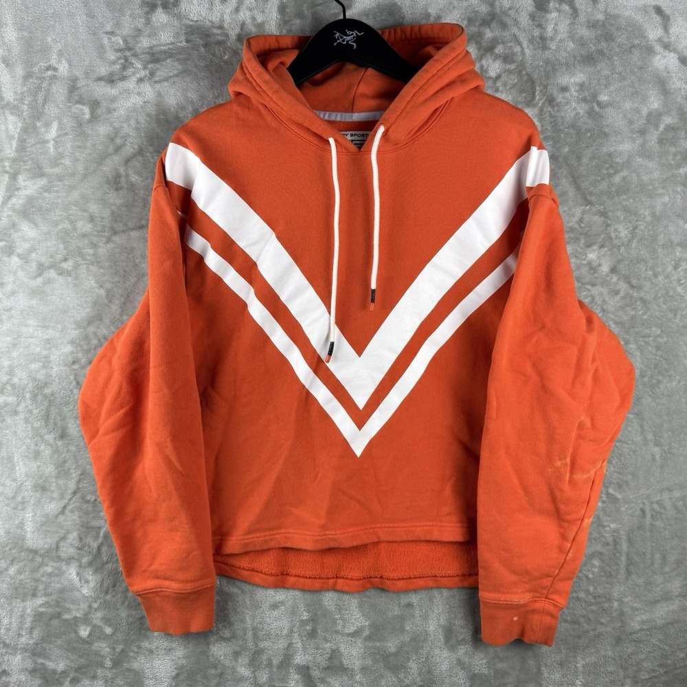 Tory Burch‎ Sport Logo Sweatshirt Orange Women Small Utility Gym Preppy Cotton